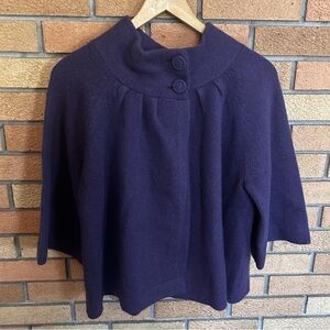 Elena Solano Angora Lambs Wool Sweater Cape Size PXL Purple Academia Shrug